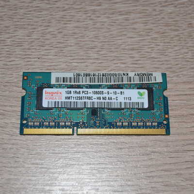Оперативная память  DDR-3 1GB Hynix PC3-10600S-9-10-B1